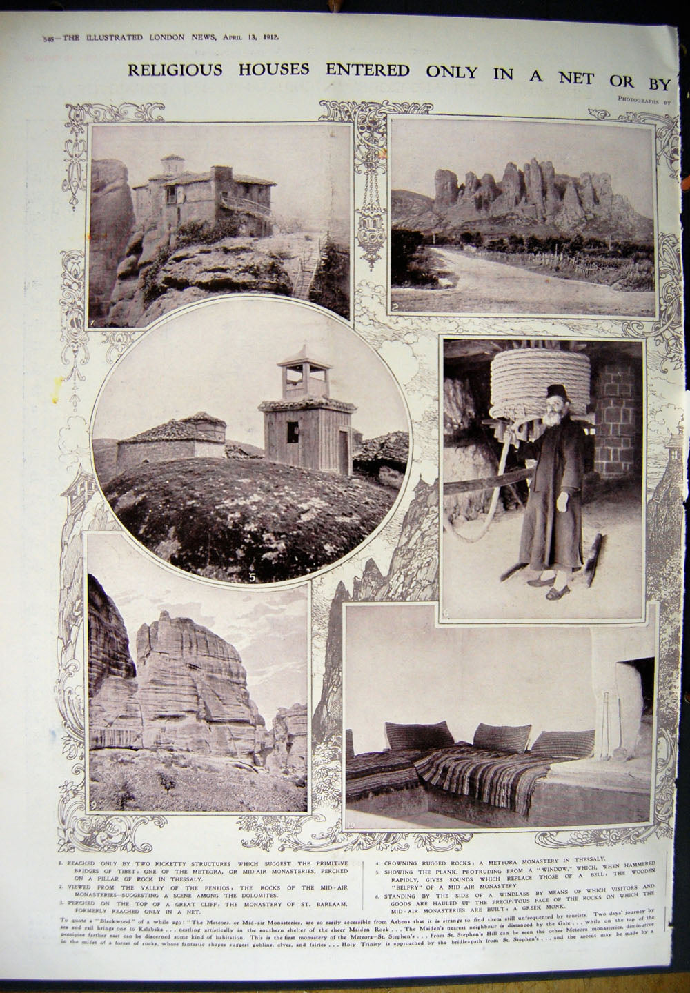 Old Antique Print 1912 Persian Priest Anderoon Ladies Religious Houses 20th