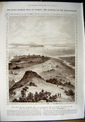 Old Antique Print 1912 Aeroplane Turks Arabs Political Dardanelles Kaleh 20th