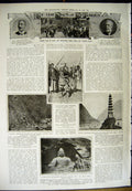 Antique Old Print 1912 Horticultural Exhibition Balloon Buddha Matu Chief 20th