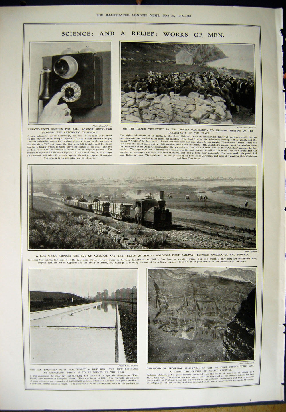 Old Antique Print 1912 Boats British Dreadnought Orion Science Vesuvius 20th