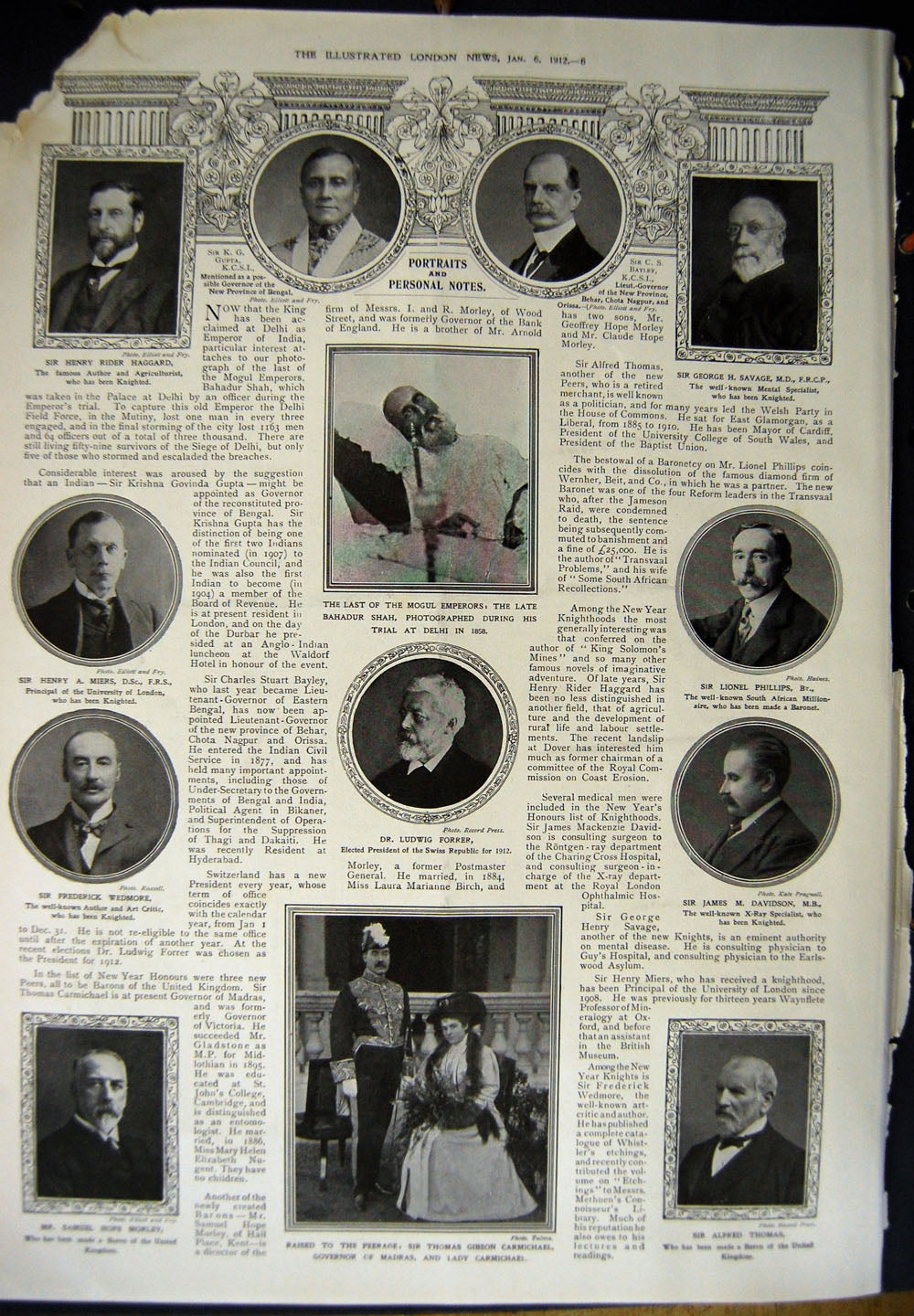 Old Antique Print 1912 Durbar India Delhi Siers Forrep Carmichael Hope 20th