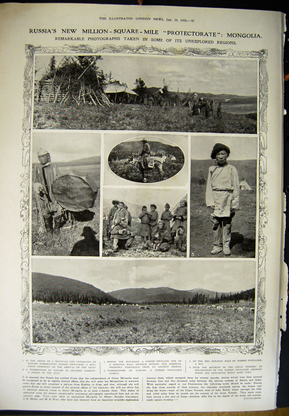 Antique Old Print 1912 Dynamite America Mcnamara Mongolia Forest-Dwellers 20th