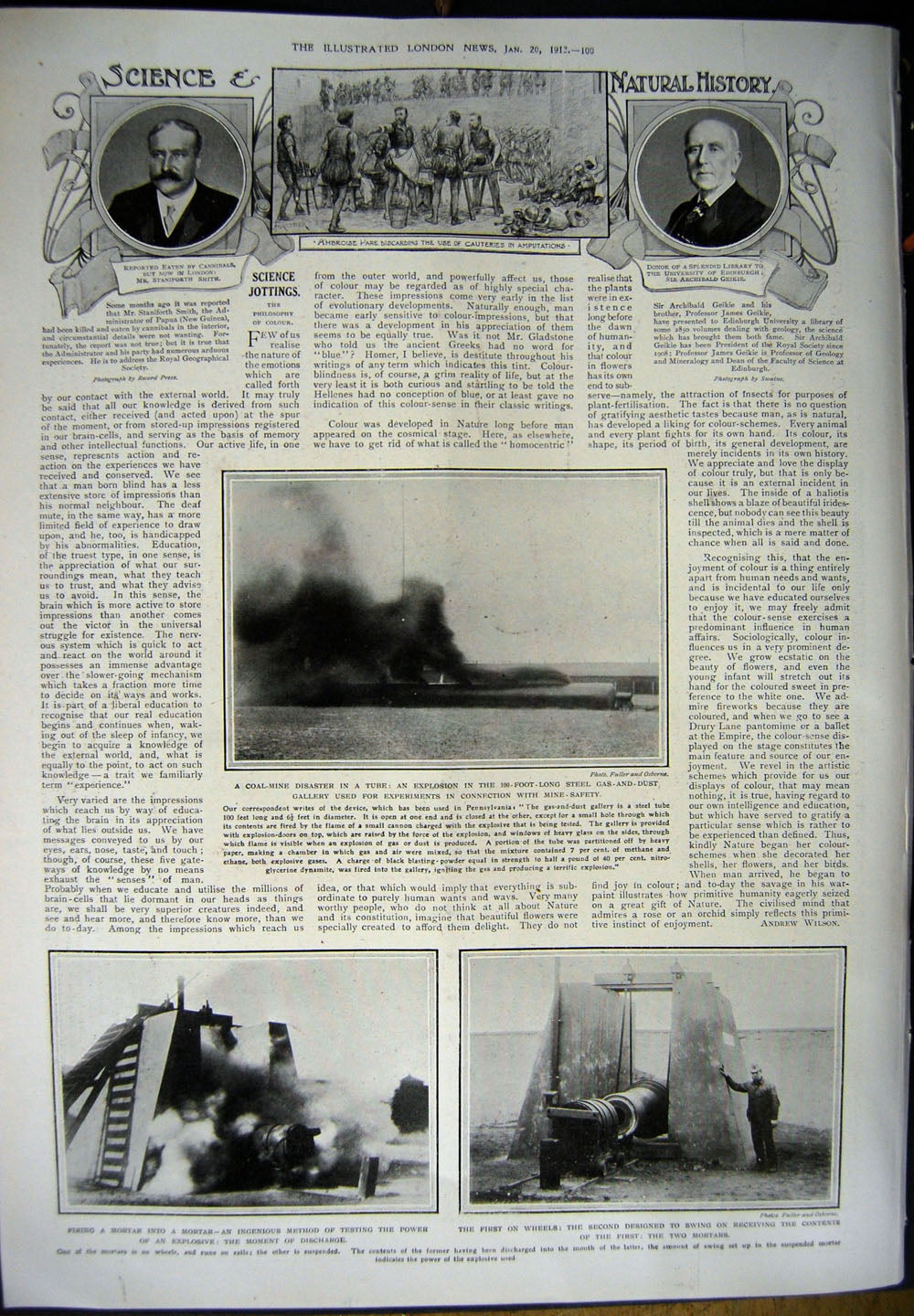 Old Antique Print 1912 Pageantry Calcutta Elephants Coal Mine Mortar War 20th