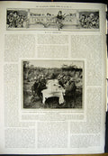 Old Antique Print 1912 King Lunch Jungle Big-Game Hunting Coal Benwell 20th