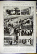 Old Antique Print 1912 Lord Hardinges Garden Party Calcutta India Sport 20th