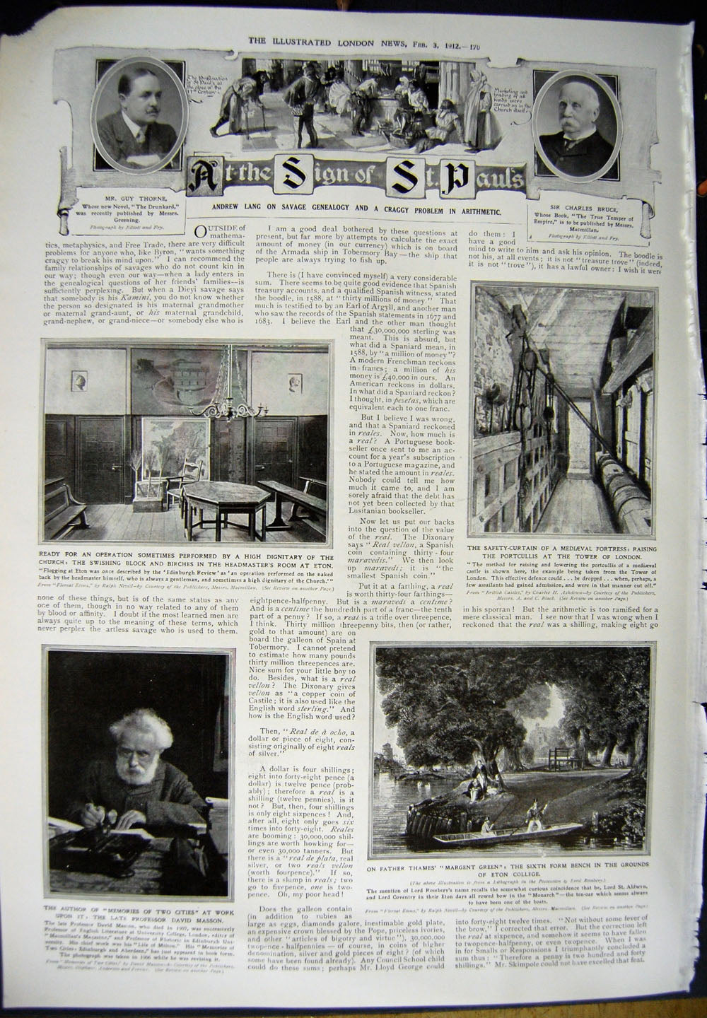 Old Antique Print 1912 Bonar Law House Commons David Masson Portcullis 20th