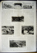 Original Old Antique Print 1912 Puja Thrones Calcutta India Ephesus Temples