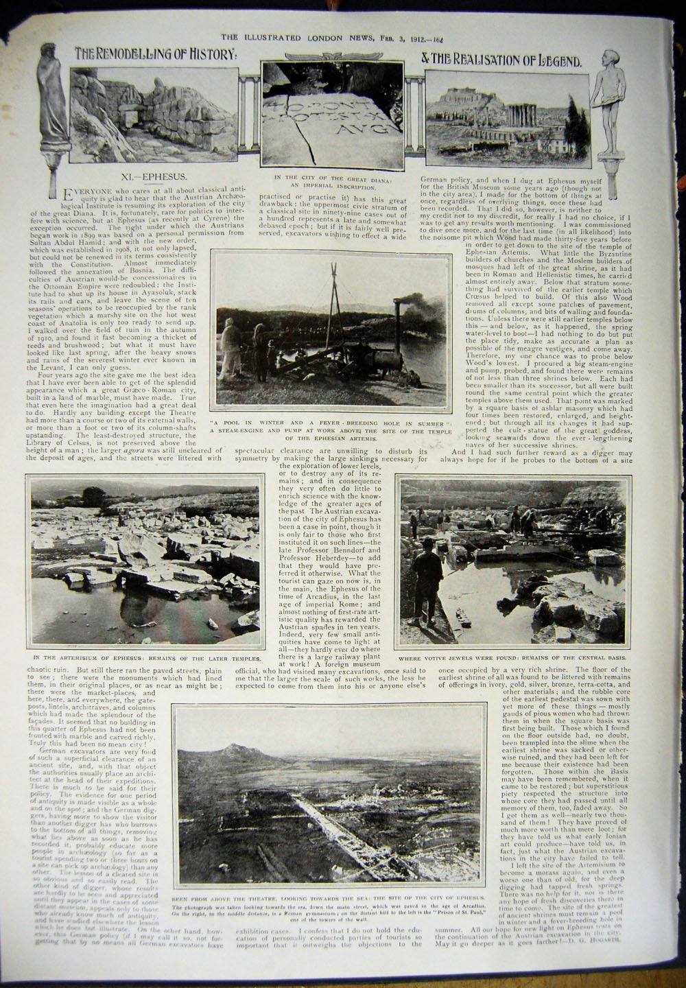 Original Old Antique Print 1912 Puja Thrones Calcutta India Ephesus Temples