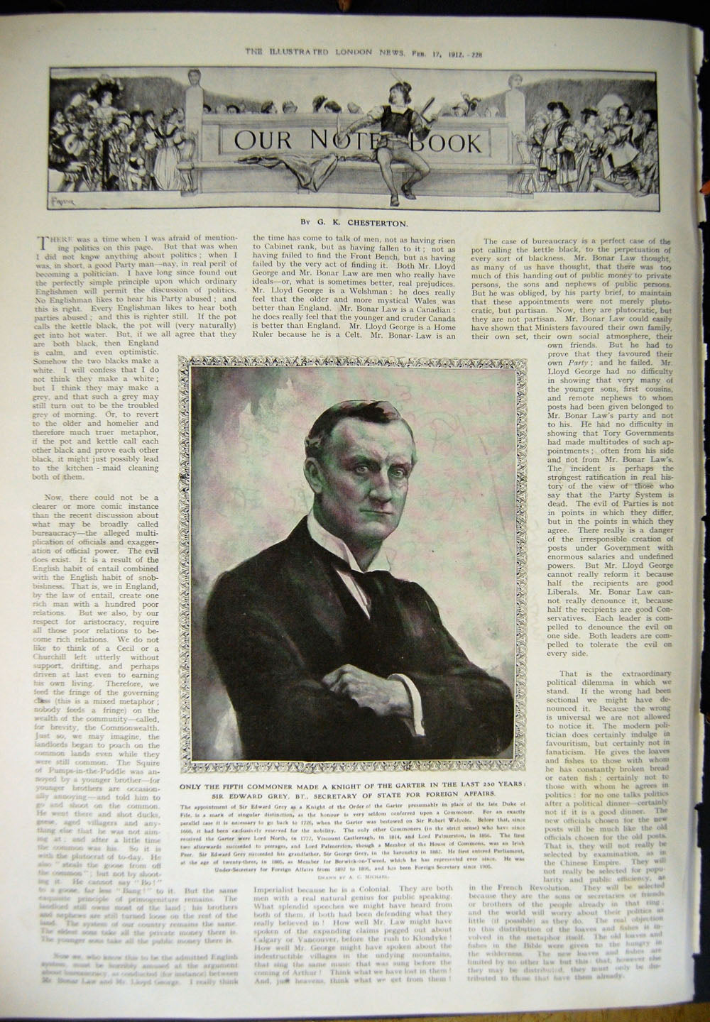 Original Old Antique Print 1912 King George Procession Westminster Edward Grey