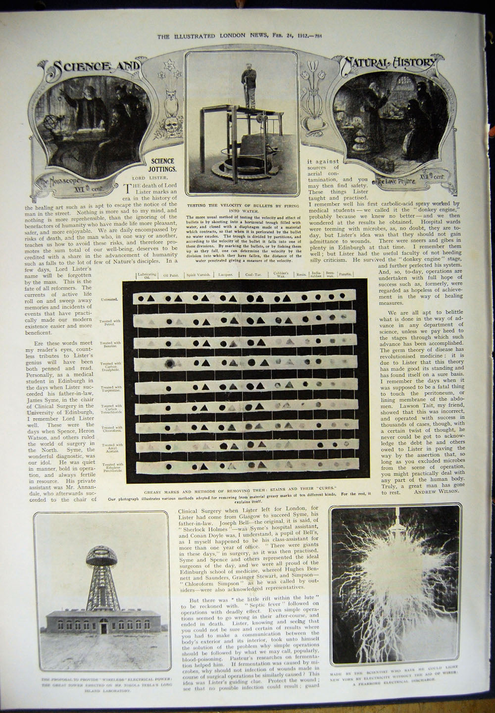 Old Antique Print 1912 War Maxims Motor Cabs Cyclists Island Laboratory 20th