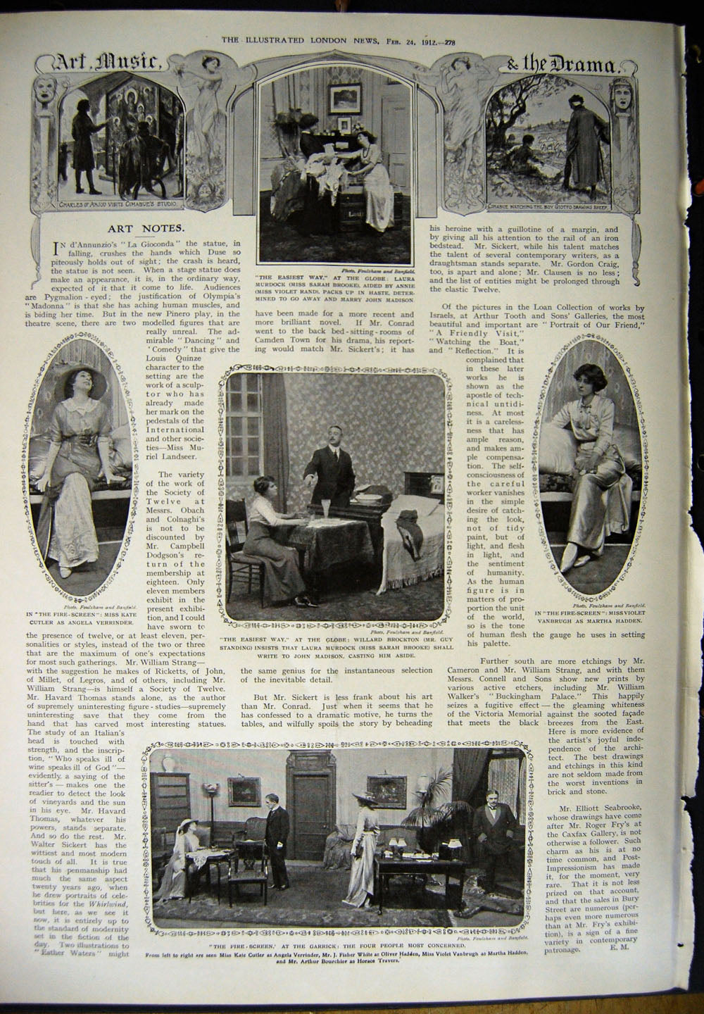 Old Antique Print 1912 Funeral Service Lord Lister Westminster Theatre 20th