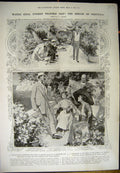 Original Old Antique Print 1912 Shrine Fortuna Gardens Monte Carlo Dame Fortune