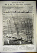 Original Old Antique Print 1912 Carlyon Bellairs Diagram Six Dreadnoughts Ships