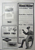 Old Antique Print 1912 Advertisement Dunlop Tyres Cars Daimler Goodrich 0 20th