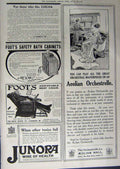 Old Antique Print 1912 Advertisement Orchestrelle Music Chair Bath Junora 20th