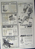 Old Antique Print 1912 Advertisement Ginger Ale Wheel Chair Food Jeweller 20th