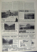 Original Old Antique Print 1912 Advertisement Switzerland Holidays Interlaken