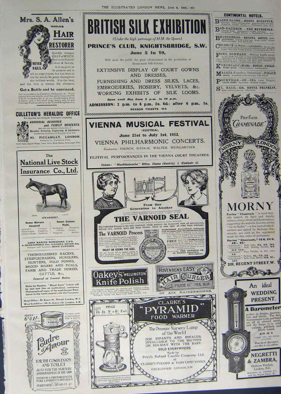 Old Antique Print 1912 Advertisement Daimler Motor Bicycle Car Barometer 20th