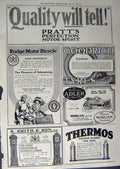 Old Antique Print 1912 Advertisement Beechams Bacon Tyres Thermos Adler 20th