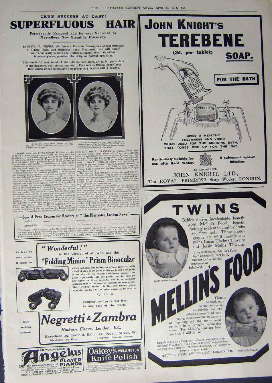 Antique Old Print 1912 Advertisement Life Assurance Mellins'S Food Knight 20th
