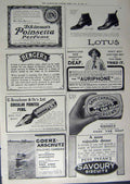 Antique Old Print 1912 Advertisement Dunlop Tyres Peek Freans Wright Soap 20th