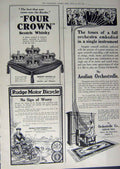 Old Antique Print 1912 Advertisement Whisky Orchestrelle Motor Bicycles 20th