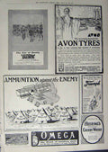 Old Antique Print 1912 Advertisement Car Tyres Sunbeam Dynamo Avon Omega 20th