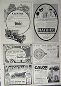 Antique Old Print 1912 Advertisement Tyres Austin Car Carburetter Daimler 20th