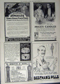 Old Antique Print 1912 Advertisement Pears Soap Beechams Piano Candles 20th