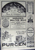 Antique Old Print 1912 Advertisement Morgan Car Tyres N.E.C Horlicks Milk 20th