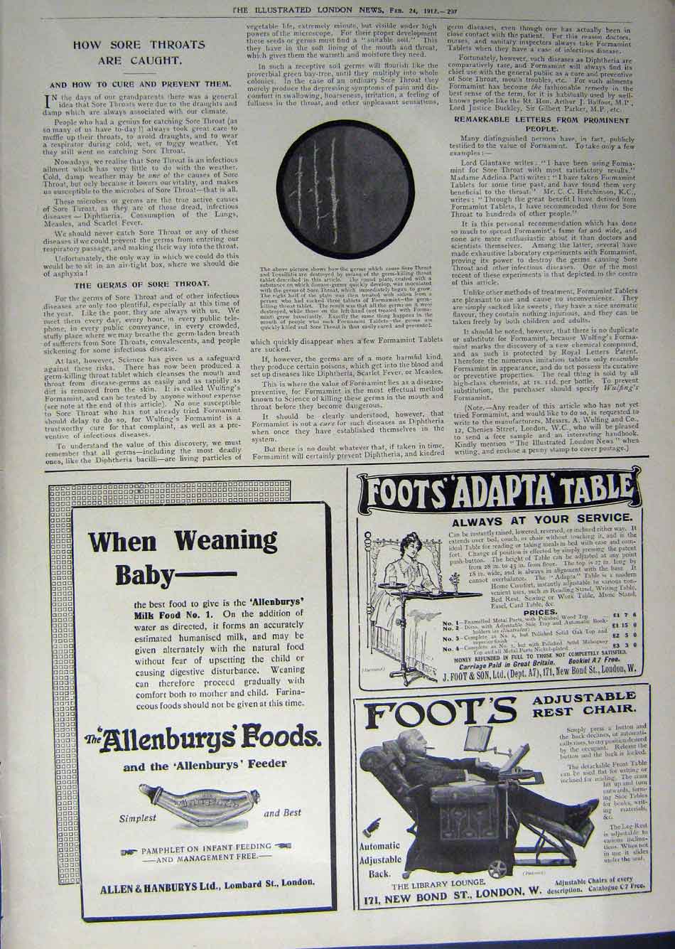 Old Antique Print 1912 Advertisement La-Rola Beetham'S Allenburys Food 20th