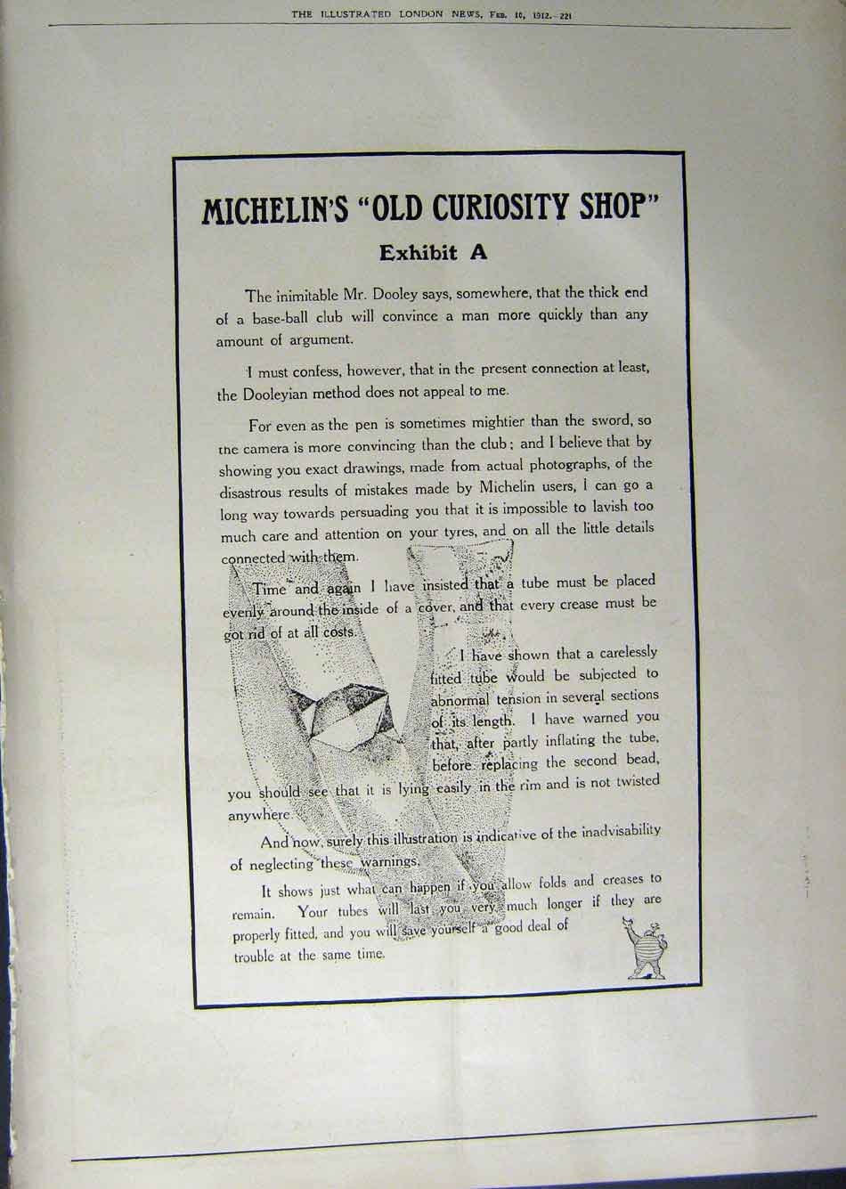 Old Antique Print 1912 Advertisement Dunlop Car Tyres Michelin'S Medina 20th