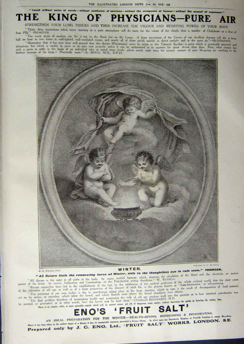 Original Old Antique Print 1912 Advertisement Odol Toothpaste Eno'S Fruit Salt