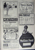 Old Antique Print 1912 Advertisement Dunlop Car Tyres Cigarettes Mellin 20th