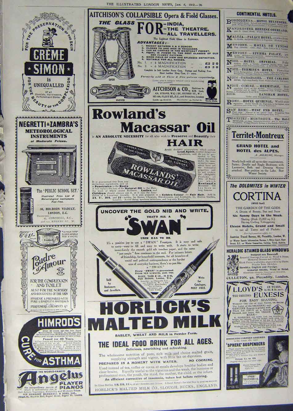 Old Antique Print 1912 Advertisement Purgen Polish Hair Pills Aitchison 20th