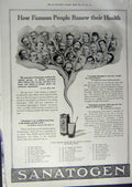 Original Old Antique Print 1912 Advertisement Sanatogen Health Drink Food 20th
