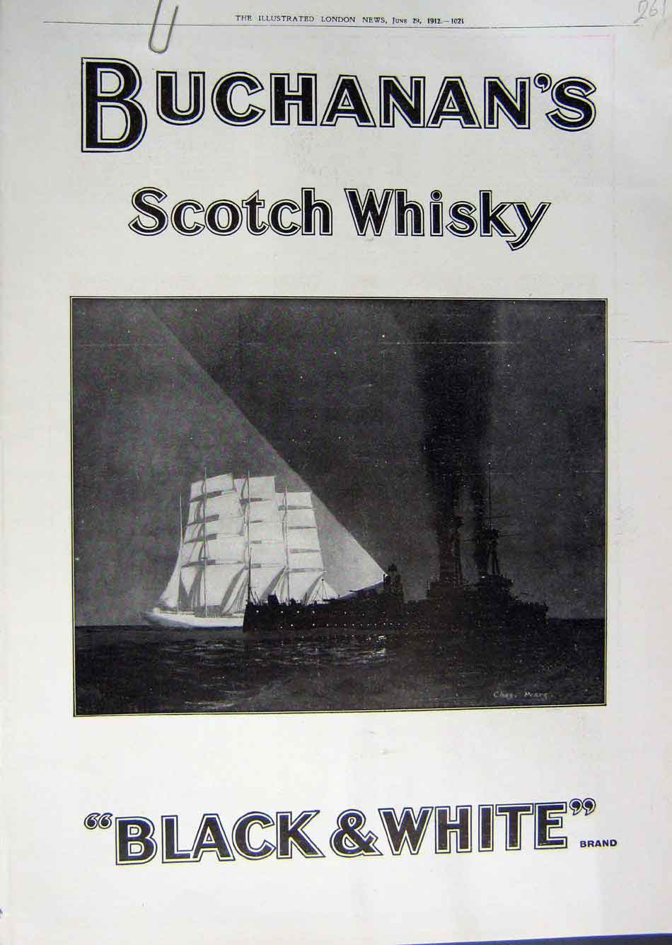 Antique Print *3506 1912 Advertisement Buchanans Scotch Whisky Black White