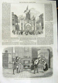 Original Old Antique Print 1860 Prince Wales Canada Orangemen Haymarket Theatre