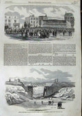 Old Antique Print 1857 Lambeth Election Kennington Great Western Railway 19th
