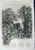 Original Old Antique Print 1856 Sunday Morning Poem Lump GCharles Mackay 19th