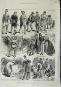 Original Old Antique Print 1881 Sketches Smithfield Club Cattle Show Animals