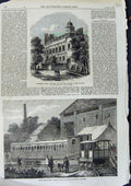 Old Antique Print 1869 Cromwell Highgate Hospital Fairlie Steam-Carriage 19th