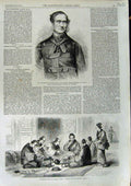 Original Old Antique Print 1868 Christmas Children Grumpy Men Eggs Snow 19th