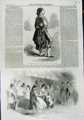 Original Old Antique Print Toreador Puceta Insurgent Uniform 1856 Madrid Spain