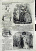 Old Antique Print 1846 Measure Wells Theatre Phelps Addison Paris Fashion 19th