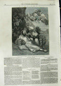 Old Antique Print 1846 Scene Temptation Anthony National Gallery Caracci 19th