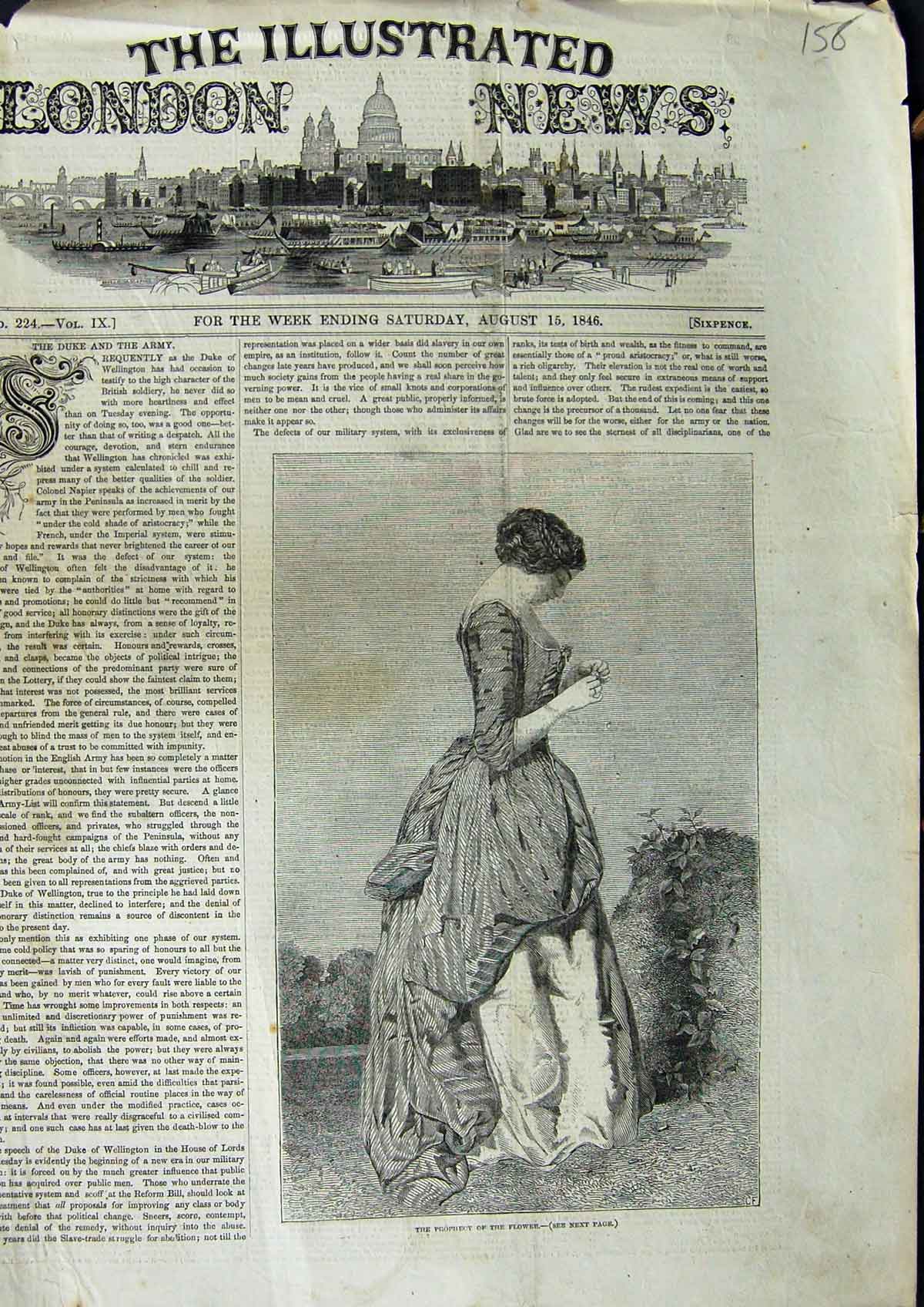 Old Antique Print 1852 Assam Girl Ruth Farm Girl Painters Water Colours 19th