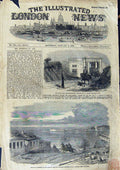 Original Old Antique Print 1856 Sebastopol Harbour Fort Nicholas Phoros Gate