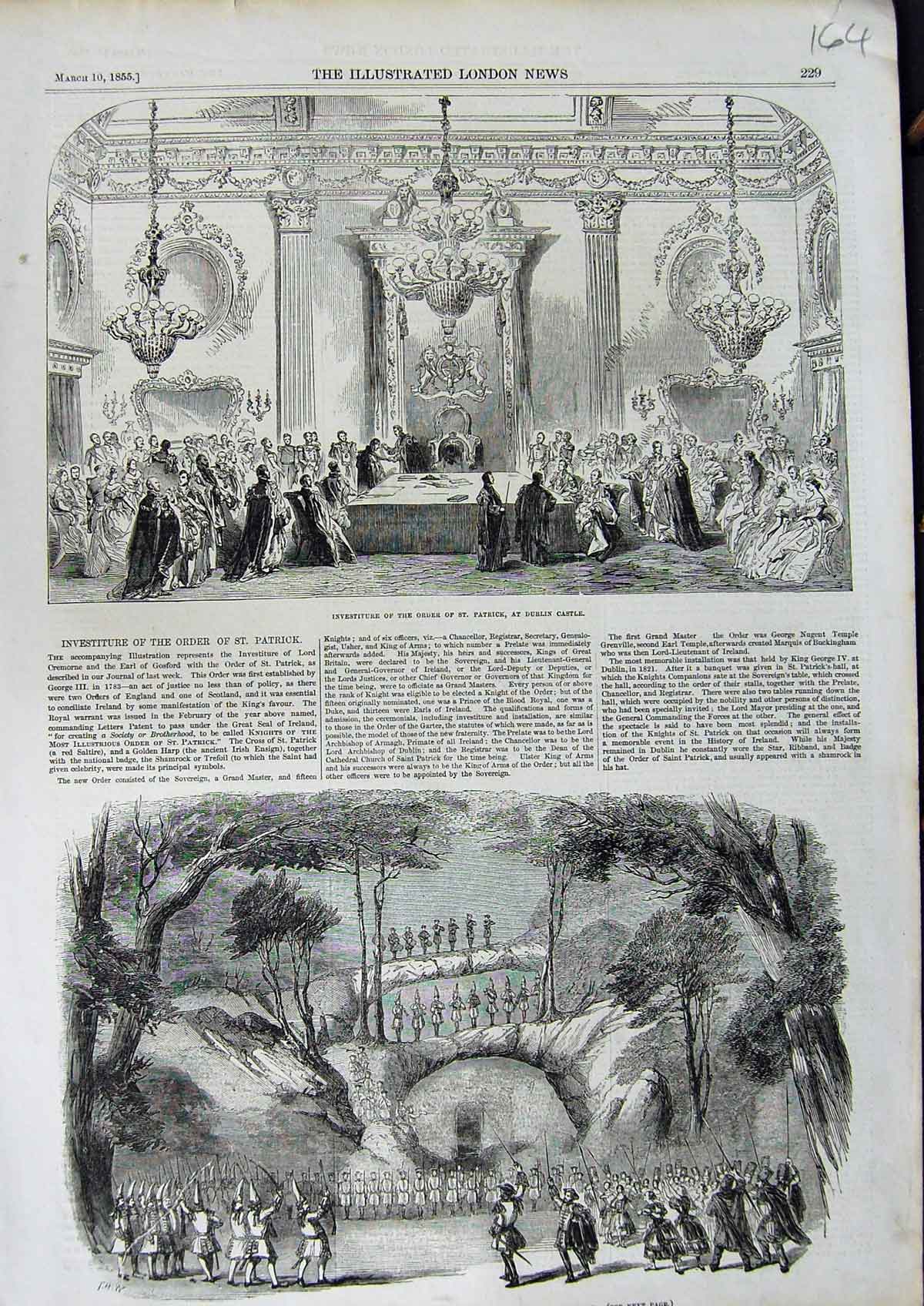 Old Antique Print 1855 Meyerbeer Opera Nord Drury Theatre Dublin Castle 19th