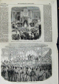 Old Antique Print 1856 Common Hall Corporation Reform Guildhall Belfast 19th